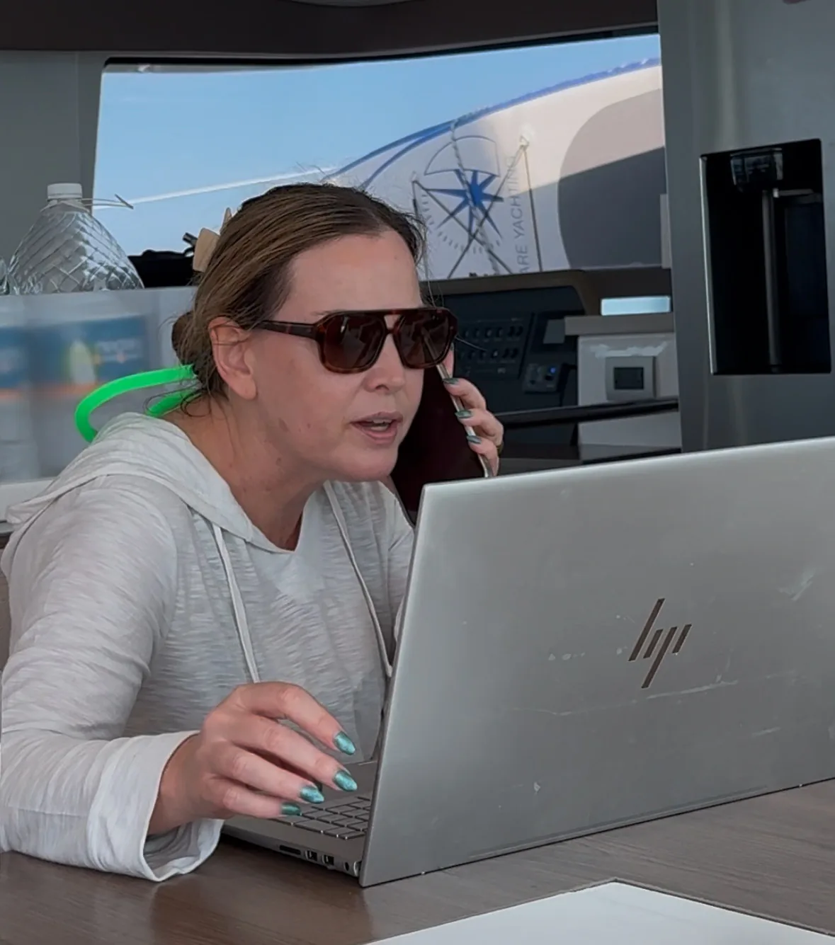 Jessica Brown managing a transaction